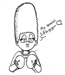 bart_simpson breasts male/female marge_simpson milf nipples paizuri partial_male reddragonkan the_simpsons titjob white_background