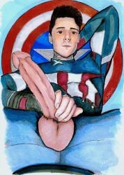 1boy big_dick caucasian caucasian_male cock cock_worship dick hand_drawn hero jake_"jakipz"_andrich male male_only marker_(artwork) marker_(medium) naked naked_male onlyfans_model real_person sketches_by_adab solo solo_male superhero