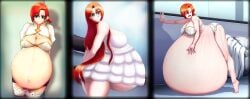 1girls boudica_(fate/grand_order) breasts fate/grand_order fate_(series) female female_only green_eyes hyper hyper_belly hyper_pregnancy immobile pregnant ready_to_pop red_hair solo solo_female uwasa75