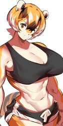 1girls abs big_breasts breasts dolphin_shorts female looking_at_viewer looking_down muscular muscular_anthro muscular_female muscular_thighs mx99926 oc short_hair short_shorts shorts smile smiling_at_viewer sole_female solo solo_female solo_focus sports_bra sportswear tail thick_thighs tiger tiger_ears tiger_girl tiger_print tiger_stripes tiger_tail wide_hips