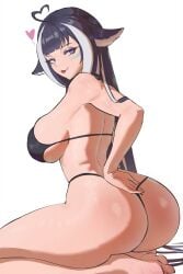 1girls ass bikini breasts female female_only indie_virtual_youtuber jamesloves_art looking_back no_tail orca shylily side_boob sitting thong tongue_out virtual_youtuber vtuber wet