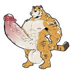balls bodybuilder furry hyper hyper_balls hyper_cock hyper_genitalia hyper_penis hyper_testicles male male_only muscles muscular muscular_arms muscular_male muscular_thighs penis pepsi_man_(artist) testicles