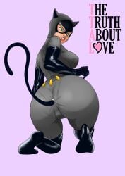 1girls anal anal_access anal_insertion anal_object_insertion anal_only angry_face ass batman:_the_animated_series batman_(series) big_ass big_breasts bodysuit buttplug buttplug_in_ass buttplug_tail cat_tail catwoman catwoman_(dcau) dc dc_comics dcau female female_only green_eyes kneeling looking_back non-nude rear_view solo thetruthaboutlove