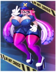 big_ass big_breasts boob_window breasts clothed doodle_will doodlewill female female_only huge_breasts inkling inkling_girl no_bra splatoon thick_thighs wide_hips