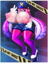 big_ass big_breasts boob_window breast_expansion breasts breasts_out clothed doodle_will doodlewill female female_only huge_breasts inkling inkling_girl no_bra splatoon thick_thighs wide_hips