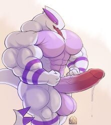 bodybuilder crocobu furry hyper hyper_balls hyper_cock hyper_genitalia hyper_penis hyper_testicles lugia male male_only muscles muscular muscular_arms muscular_male muscular_thighs pokemon_(species)