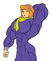 abs biceps big_breasts big_muscles breasts daphne_blake female hair huge_breasts large_breasts large_muscles long_hair muscles muscular muscular_female rssam000 scooby-doo