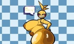 animatronic anthro areola ass avian beakless big_breasts big_butt bird black_sclera breasts brown_areola brown_nipples chicken cumlord cumlord_(artist) english_text female five_nights_at_freddy's five_nights_at_freddy's_2 galliform gallus_(genus) heart hi_res huge_breasts huge_butt just_coffee looking_at_viewer machine nipples non-mammal_breasts nude phasianid pubes robot scottgames side_boob smile solo speech_bubble talking_to_viewer text toy_chica_(fnaf) white_eyes