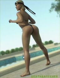 <1_second_video bikini bikini_bottom bikini_top black_bikini blonde_hair dancing dat_ass deathrayfever dirty_blonde_hair feet hands_up headband jiggling_ass light-skinned_female looking_back mortal_kombat mortal_kombat_1_(2023) netherrealm_studios pool poolside shaking_ass shaking_butt shorter_than_10_seconds side-tie_bikini solo sonya_blade sonya_blade_(mk_1) tagme twerk twerking vertical_video video