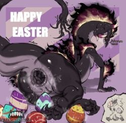 1futa 1girls anthro anthrofied anus dragon easter easter_egg female fur furry futanari gaping gaping_anus the_corrupted_unicorn_(zeblackballd) the_corruptor_(zeblackballd) unicorn zeblackballd_(artist)