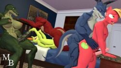 3d 3d_(artwork) 5_fingers 5boys abs anal anal_sex animal_genitalia animal_penis anthro anthro_on_anthro anthro_penetrated anthro_penetrating anthro_penetrating_anthro anthrofied arthropod balls bed bedroom big_macintosh_(mlp) blonde_hair blue_body blue_markings blue_skin breasts changeling claws crocodile crocodilian crocodylid cutie_mark digital_media_(artwork) dragon earth_pony equid equine equine_genitalia equine_penis feet fingers friendship_is_magic furniture gay genitals green_body green_eyes green_scales green_skin gynomorph hair hasbro hi_res horn horse humanoid_feet humanoid_genitalia humanoid_hands humanoid_penis intersex male male/male male_penetrated male_penetrating male_penetrating_male mammal markings masterbrony multicolored_body multicolored_skin my_little_pony nipples non-mammal_breasts nude open_mouth penetration penis plantigrade pony purple_eyes red_body red_skin reptile scales scalie sex sharp_teeth source_filmmaker tail teeth thorax_(mlp) tongue tongue_out two_tone_body two_tone_skin western_dragon yellow_eyes