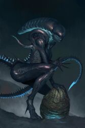 1girls alien alien_girl female_xenomorph heeled_feet high_heeled_feet lips olegbulakh_art organic_high_heels solo xenomorph