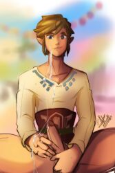 1boy big_penis covered_in_cum cum cum_on_self idoraad lilprincyvi link link_(skyward_sword) male_only skyward_sword solo tagme the_legend_of_zelda yaoi