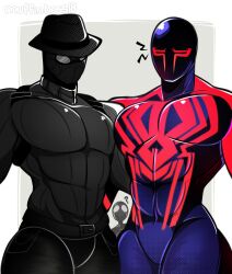 3boys big_muscles male male_only marvel marvel_comics miguel_o'hara miles_morales muscles muscular muscular_male peter_parker spider-man spider-man:_across_the_spider-verse spider-man_(series) spider-man_2099 spider-man_noir