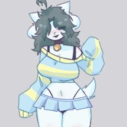 breasts female female_only scentedpocky tagme temmie temmie_(undertale) thighs thong undertale undertale_(series)