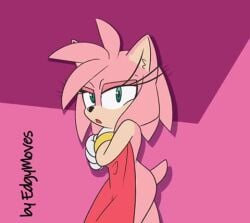 1girls 2020s 2023 2d amy_rose animated anthro blush bracelet breasts card covering edgymoves female female_only green_eyes mp4 naked naked_female nipples no_sound nude nude_female pale_body pink_background pink_body pink_fur pink_hair pussy solo solo_female sonic_(series) sonic_the_hedgehog_(series) tagme tail video