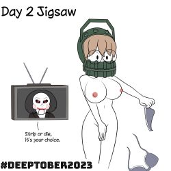 billy_the_puppet breasts embarrassed inktober mrwings nude saw_(series) undressing