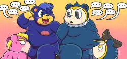 angry animal_crossing anthro atlus balls bear belly black_eyes black_nose blonde_hair blue_body blue_fur blue_hair blush clothing cross-popping_vein crossover ellipsis erection fellatio flexing fur genitals grey_eyes group group_sex hair hat hat_only headgear headgear_only headwear headwear_only hi_res male male/male mammal megami_tensei megami_tensei_persona moobs mostly_nude navel nintendo nude one_eye_closed oral overweight overweight_anthro overweight_male penile penis pie_cut_eyes pink_body pink_fur poncho_(animal_crossing) sega sex shadow_teddie short_tail sinribbons sparkling_eyes tail teddie_(persona) tuft vladimir_(animal_crossing) wink yellow_eyes zipper