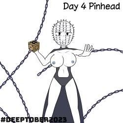 breasts hellraiser inktober mrwings pinhead rule_63 topless