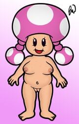 1girls accurate_art_style barefoot belly black_eyes breasts chubby completely_nude completely_nude_female fawful69 feet female female_only freckles front_view full_body humanoid light-skinned_female light_skin mario_(series) mushroom naked naked_female nintendo nipples no_nose nude nude_female official_style pigtails pink_hair pussy shortstack solo solo_female tagme toadette