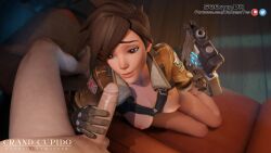 1boy1girl 3d 3d_(artwork) animated at_gunpoint blowjob breast breasts eye_contact gloves grand_cupido hentai huge_cock male overwatch penis pussy sfm sound tracer uncensored video virtual_reality vranimeted