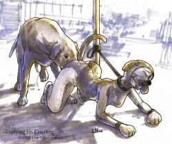 2003 bondage canine collar drooling imminent_bestiality leash petgirl petplay puppygirl puppyplay ring_gag the_veterinarian tied_to_pole