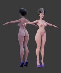 1girls 3d 3d_(artwork) 3d_model anovenkijkureda ass big_breasts breasts cinderella_(1950_film) disney disney_villains earrings elderly_female female female_only gilf granny high_heels lady_tremaine mature mature_female mature_woman model naked naked_heels old older_female solo t-pose