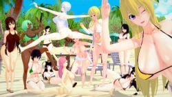 12girls 3d beach big_breasts blake_belladonna cinder_fall coco_adel emerald_sustrai female female_only jaune_arc lie_ren multiple_girls neo_(rwby) nora_valkyrie ruby_rose rule_63 rwby sunglasses swimsuit tinted_eyewear velvet_scarlatina weiss_schnee yang_xiao_long