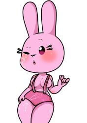 1girls breasts bunny_girl bunnygirl female fluid-body fluids furry furry_female pink_body rabbit rabbit_girl widget