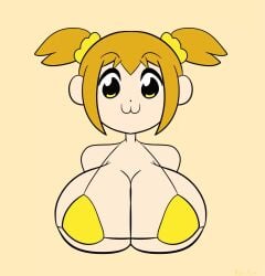 1girls 2023 :3 animated bikini bouncing_breasts breasts chibi cleavage female_only huge_breasts large_breasts looking_at_viewer looping_animation mob_face no_sound orange_hair pop_team_epic popuko solo solo_female twintails video vile_eyes yellow_bikini yellow_eyes