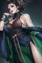 4th_spider_sister asian asian_female big_breasts black_myth:_wukong chinese_clothes makeup neoartcore pale-skinned_female pale_skin tagme thighs