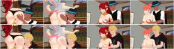 2boys 2girls blonde_hair dark-skinned_male female flynt_coal green_eyes human interracial jaune_arc male multiple_boys multiple_girls neon_katt partner_swap pyrrha_nikos red_hair rwby swingers theblackbirdcalls