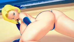 1girls android_18 ass beach big_ass big_breasts big_thighs bikini blonde_hair blue_eyes breasts busty codeyumi curvy dragon_ball female female_only huge_ass huge_breasts huge_thighs koikatsu large_ass large_breasts large_thighs short_hair swimsuit thick_thighs thighs voluptuous