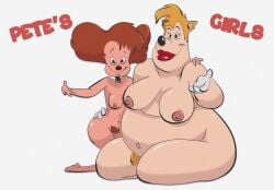 anthro breasts disney fat jodero nude peg_pete pussy trudy_van_tubb white_background