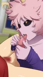 1boy 1girls ashido_mina black_sclera boku_no_hero_academia cock dick eijirou_kirishima erect_penis female greatm8 holding_penis kirishima_eijirou licking licking_penis licking_urethra male male/female male_urethral_insertion mina_ashido my_hero_academia offscreen_male oral penis pink_body pink_hair pink_skin pubic_hair red_hair red_sclera straight tongue tongue_in_urethra tongue_out urethra urethral_insertion urethral_tonguing