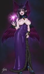 breasts_out futa_only futanari league_of_legends morgana penis_under_clothes penis_under_dress riot_games solo solo_futa tagme xinaelle