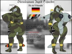 1girls aeromorph anthro ass big_ass breasts color_swatch female female_only german_flag huge_breasts ingrid_schneider living_machine looking_at_viewer me_262 nipples nude original original_character pussy reference_sheet sexyceaser12 solo stomach_tattoo text thick_thighs wide_hips