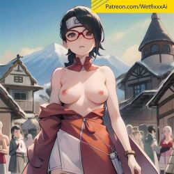 ai_generated audience black_hair boruto:_naruto_next_generations breasts breasts_out breasts_out_of_clothes clothed clothes_lift clothing_lift light-skinned_female light_skin naruto naruto_(series) nipples no_bra partially_clothed partially_nude perfect_body petite petite_body petite_female petite_girl public public_exposure public_humiliation public_indecency public_nudity sarada_uchiha showing_breasts slim slim_waist stable_diffusion teen teen_girl teenage_girl teenager tits_out wetfixxxai young younger_female