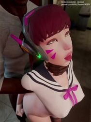 1boy 1girls 3d 3d_model animated bottomless choking d.va dark-skinned_male dark_skin dominant_male eye_roll eyes_rolling_back femsub from_behind_position interracial jiggling_ass male maledom milky_chestnut moaning neck_grab overwatch overwatch_2 rolling_eyes sailor_uniform school_uniform schoolgirl_d.va see-through_clothing short_playtime shorter_than_30_seconds sound submissive_female tagme taken_from_behind tongue_out transparent_clothing video