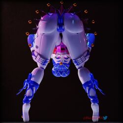 3d 3d_(artwork) 3d_model ass ass_focus ass_up back_view ballerina ballora ballora_(fnafsl) big_breasts blackterio blender blender3d blender_(software) blender_cycles five_nights_at_freddy's five_nights_at_freddy's:_sister_location fnaf looking_at_viewer panties pink_nipples pussy scottgames sister_location skirt solo thick_ass