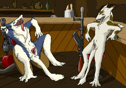 anus bar bren_gun claws clitoris cutebold drunk eyes female furry gun kord_gun nude prehensile_clitoral_hood pussy sergal tail teeth tongue weapon