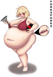 arcueid_brunestud bbw belly_overhang big_belly big_breasts big_female bloated_belly blush chubby chubby_female embarrassed fat fat_ass fat_female fat_fetish fat_girl fat_rolls fat_woman fatty forksporks huge_belly hyper hyper_belly large_female massive_belly obese obese_female overweight overweight_female plump pork_chop thick_thighs tsukihime type-moon weight_gain