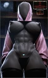 1girls 3d 3d_(artwork) 3d_model big_breasts bikini black_panties female female female_focus female_only grey_skin humanoid mannequin maxsterbrge moon night portrait robot robot_girl robot_humanoid sweater text thick_thighs topless topless_female