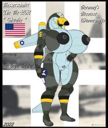 1girls adoptable aeromorph american_flag anthro breasts female female_only huge_breasts lina_engel living_machine looking_at_viewer me_262 nipples nude original original_character pussy sexyceaser12 solo stomach_tattoo text thick_thighs wide_hips