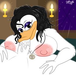 absurd_res anatid anseriform anthro avian beak beak_fetish beak_play beak_sex beakjob bedroom_eyes big_breasts bird black_hair bodily_fluids breasts candlelight colty8 cum cum_in_mouth cum_inside disney duck ducktales ducktales_(2017) duo erect_penis fellatio female genital_fluids hair hi_res light magica_de_spell male male/female narrowed_eyes nipples non-mammal_breasts non-mammal_nipples oral penile pov_blowjob romantic_sex scrooge_mcduck seductive sex