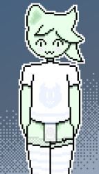 .3 1boy 1femboy 1furry :3 ambiguous_gender animal_genitalia blush bottomless cat_boy cat_ears cat_tail catboy chastity_cage chastity_device cleavage close-up close_up closed_eyes collar crop_top dithering domestic_cat embarassed english_text feline femboy femboy_only femboysub flat_chastity_cage full_body fur furry furry_only genitals graphic_tee green_skin hoodie kitsune_tail lack_of_bottomwear large_tail long_sleeves looking_away looking_away_from_viewer male male_only markings naked_thighs no_panties no_pants one_eye_covered original original_character partially_clothed partially_nude penis pixel_(artwork) pixel_art purple_clothing self_upload sh4rdz_(artist) shy simple_background small_penis solo solo_femboy solo_focus tagme thick thigh_highs thighhighs thighs thighs_waist vi_(sh4rdz) virus