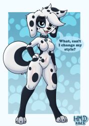 101_dalmatian_street 101_dalmatians anthro breasts canid canine canis disney female hmdkoba nude nude_female