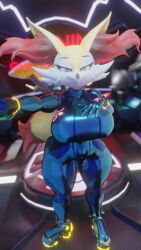 big_breasts braixen breasts no_humans notsafeforgek pokémon_(species) pokemon pokemon_(species) thick_thighs wide_hips zero_suit