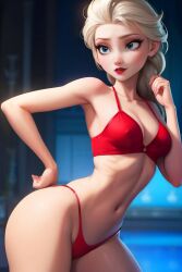 ai_generated bikini clit disney disney_princess elsa_(frozen) frozen_(film) pussy