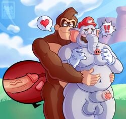 !! 2boys anal anal_penetration balls big_penis breeding buff donkey_kong donkey_kong_ duo elephant elephant_mario fat_man furry gay gay_sex genitals gorilla heart hugging hugging_from_behind inside_view j_jarioso69_(artist) male male_only mario mario_(series) multiple_boys muscular mustache nude nude_male outdoors overweight penis prostate sky small_penis super_mario_bros._wonder testicles x-ray